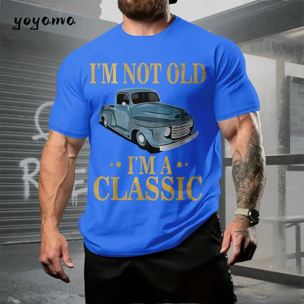 T-Shirts Classic Car Graphic 3D Print T-Shirt Summer Men O-Neck Men Short Sleeve Tee Outdoor Casual T-Shirt Fashion Men Clothing