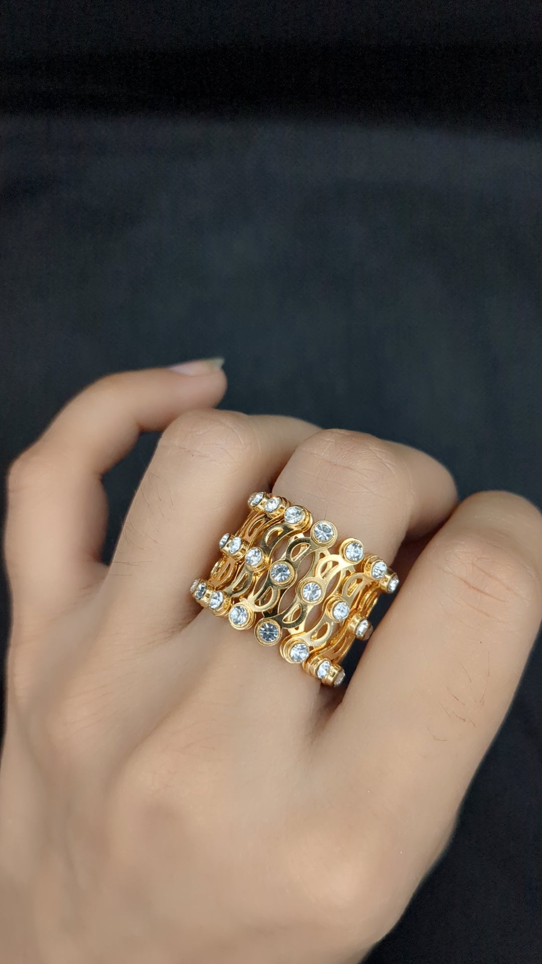 2 In 1 Magic Retractable Ring Bracelet Creative Stretchable Twist Folding Ring Crystal Telescopic Rings Bracelet Jewelry