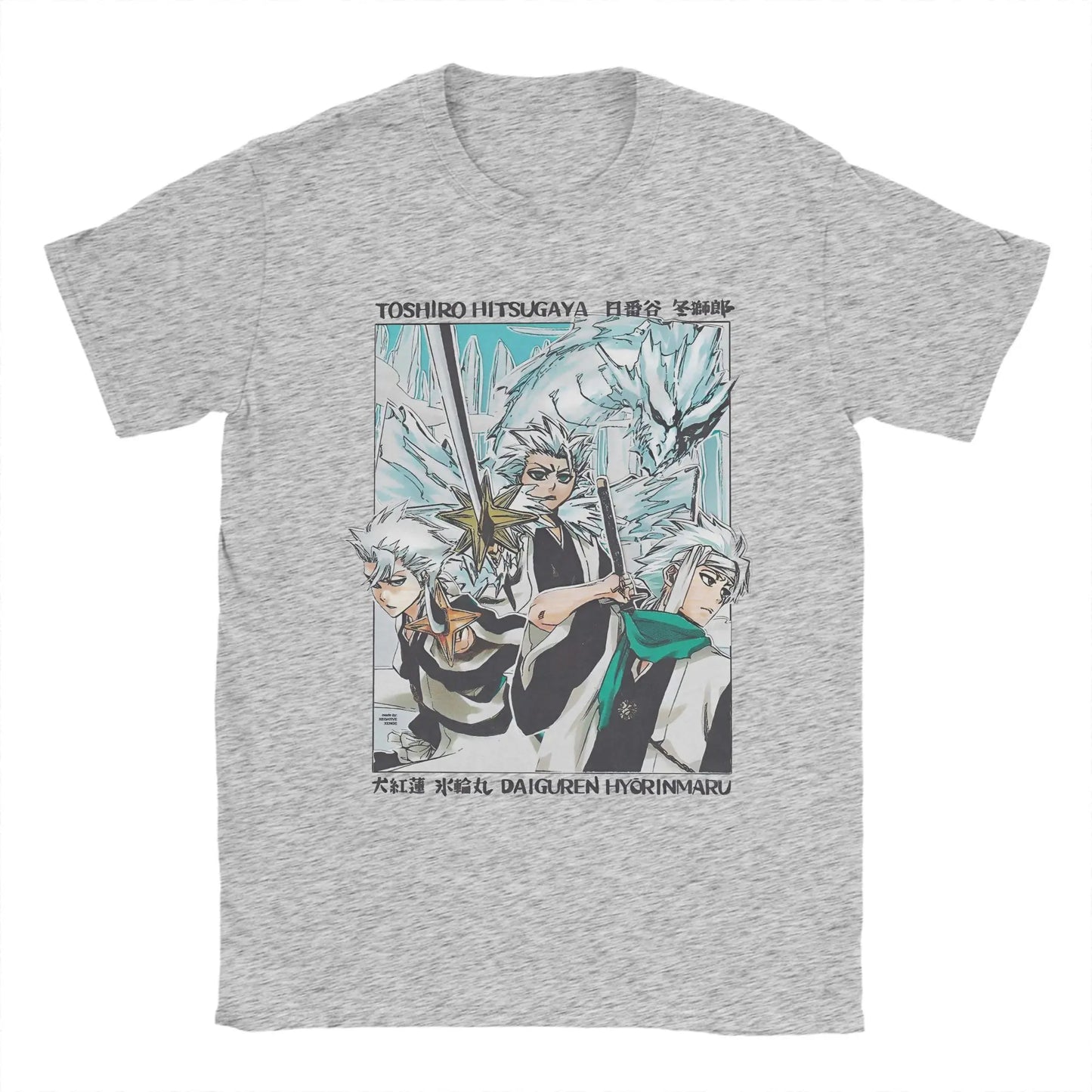 toshiro hitsugaya T-Shirt for Men  Funny Pure Cotton Tees Round Collar Short Sleeve T Shirt Summer Tops