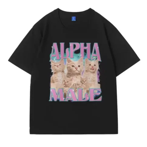 My Honest Reaction T-shirts Funny Cat Meme T Shirts Men Women Casual Oversized Short Sleeve Tees Men's Joke Humor Tshirt