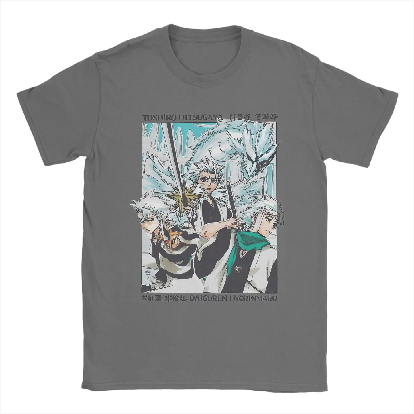 toshiro hitsugaya T-Shirt for Men  Funny Pure Cotton Tees Round Collar Short Sleeve T Shirt Summer Tops