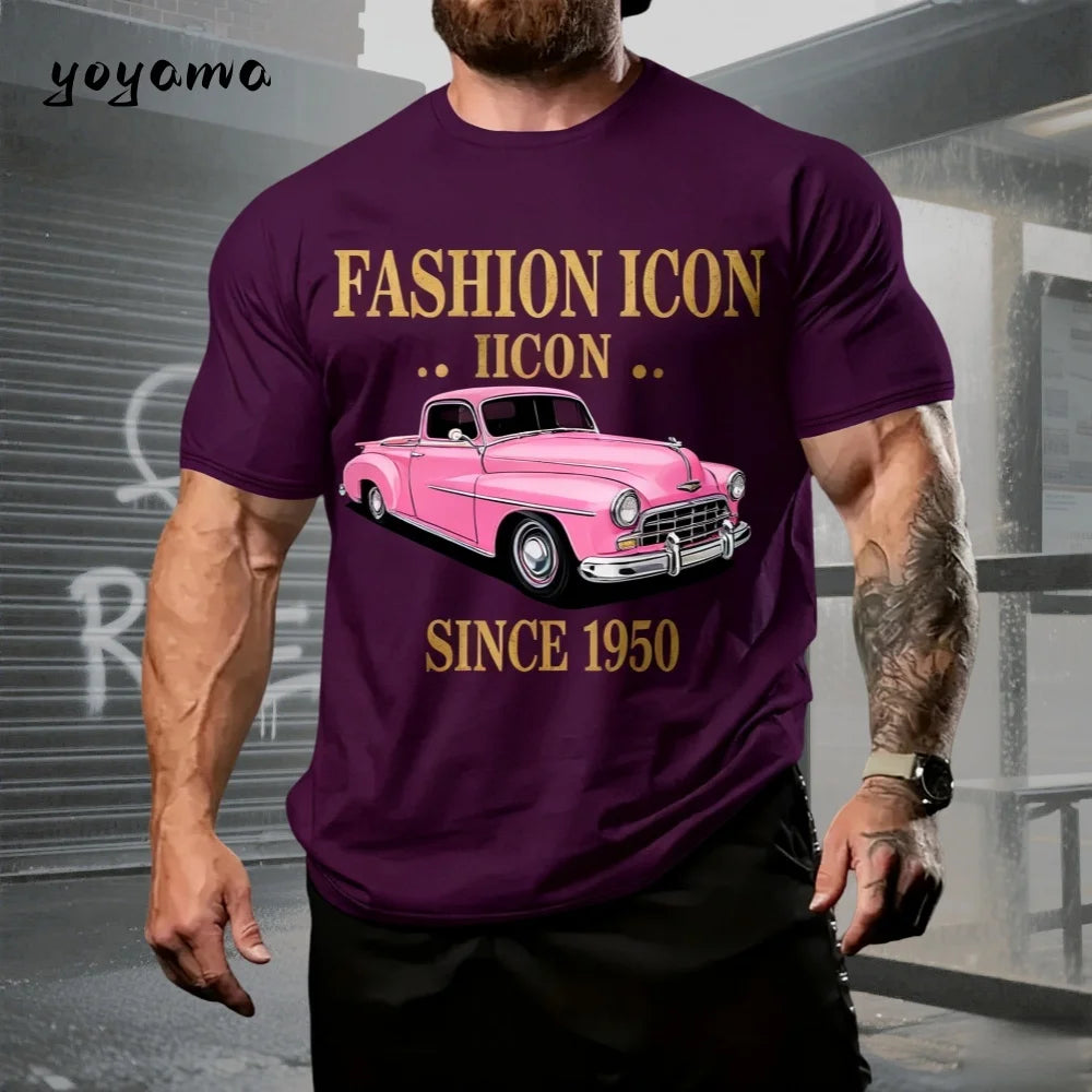 T-Shirts Classic Car Graphic 3D Print T-Shirt Summer Men O-Neck Men Short Sleeve Tee Outdoor Casual T-Shirt Fashion Men Clothing