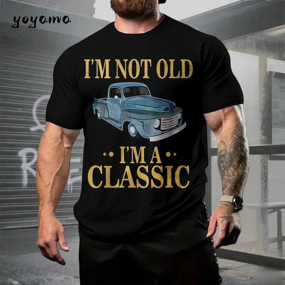 T-Shirts Classic Car Graphic 3D Print T-Shirt Summer Men O-Neck Men Short Sleeve Tee Outdoor Casual T-Shirt Fashion Men Clothing