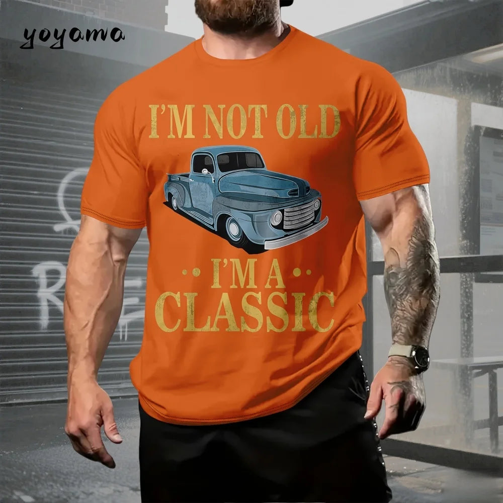 T-Shirts Classic Car Graphic 3D Print T-Shirt Summer Men O-Neck Men Short Sleeve Tee Outdoor Casual T-Shirt Fashion Men Clothing