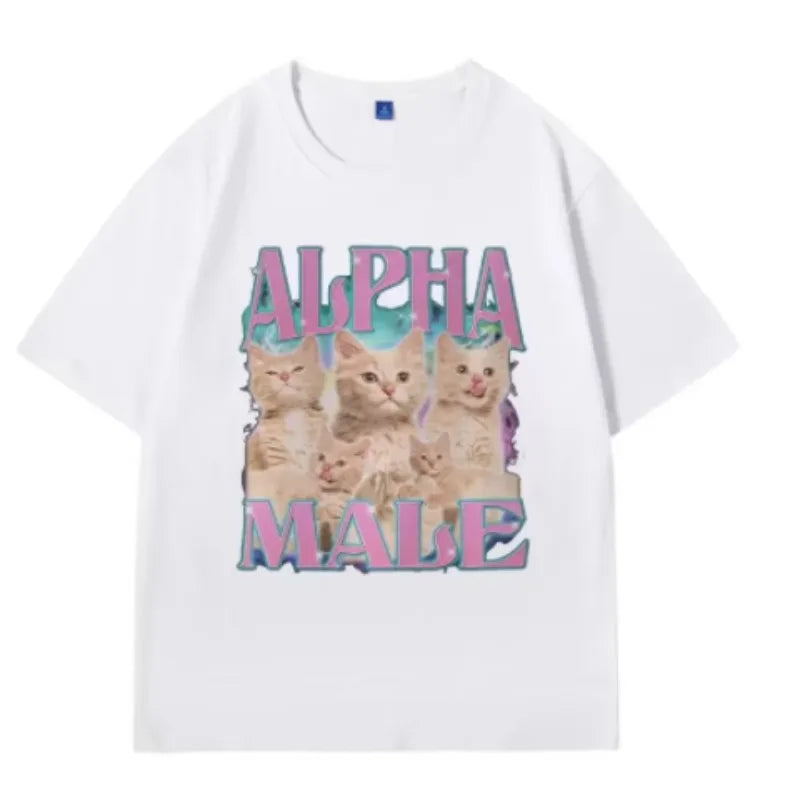 My Honest Reaction T-shirts Funny Cat Meme T Shirts Men Women Casual Oversized Short Sleeve Tees Men's Joke Humor Tshirt