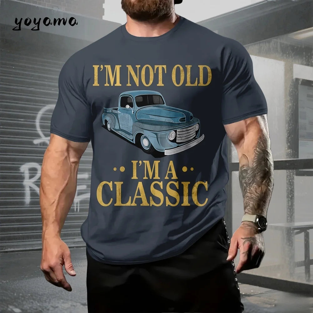 T-Shirts Classic Car Graphic 3D Print T-Shirt Summer Men O-Neck Men Short Sleeve Tee Outdoor Casual T-Shirt Fashion Men Clothing