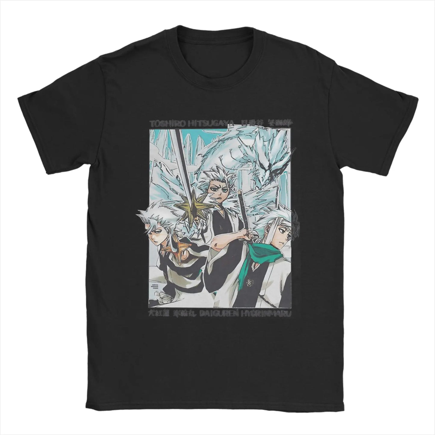toshiro hitsugaya T-Shirt for Men  Funny Pure Cotton Tees Round Collar Short Sleeve T Shirt Summer Tops