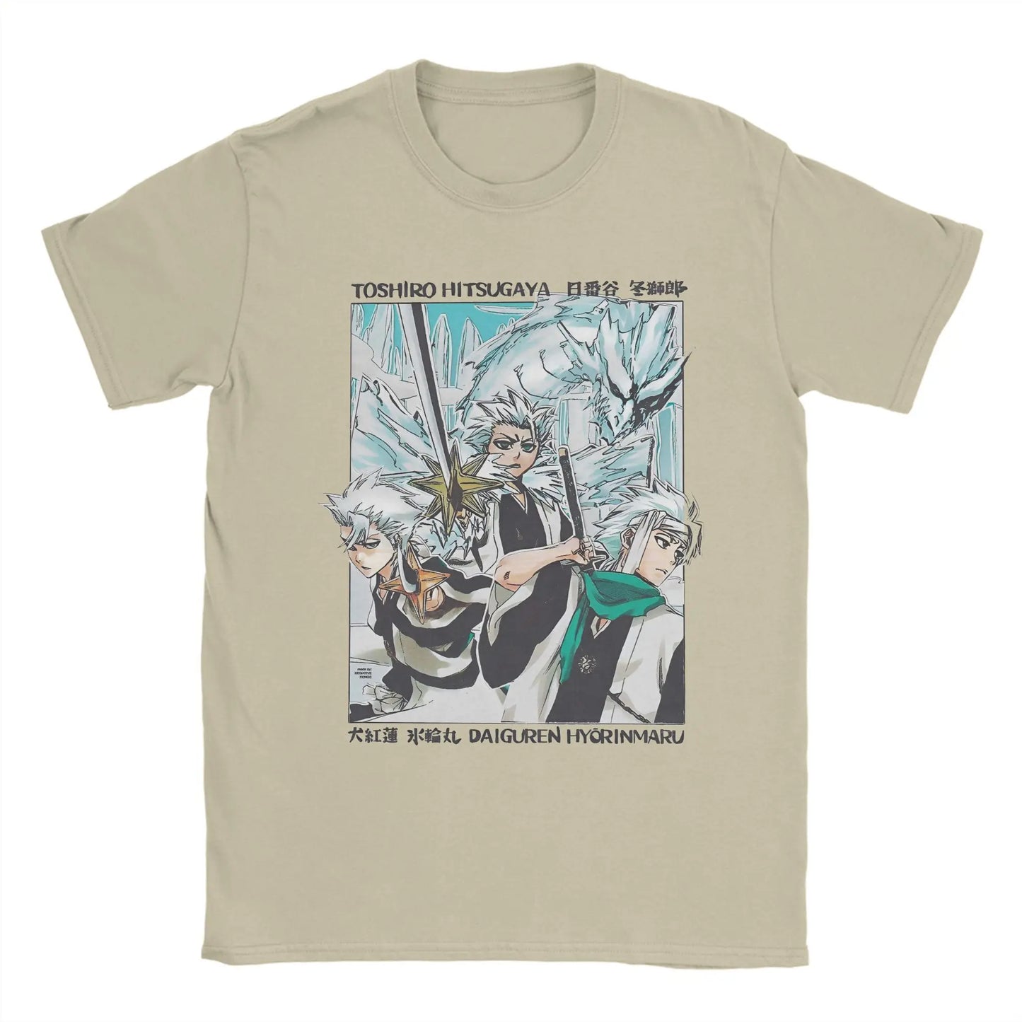 toshiro hitsugaya T-Shirt for Men  Funny Pure Cotton Tees Round Collar Short Sleeve T Shirt Summer Tops