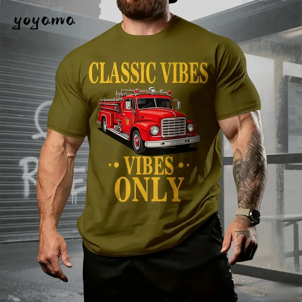 T-Shirts Classic Car Graphic 3D Print T-Shirt Summer Men O-Neck Men Short Sleeve Tee Outdoor Casual T-Shirt Fashion Men Clothing