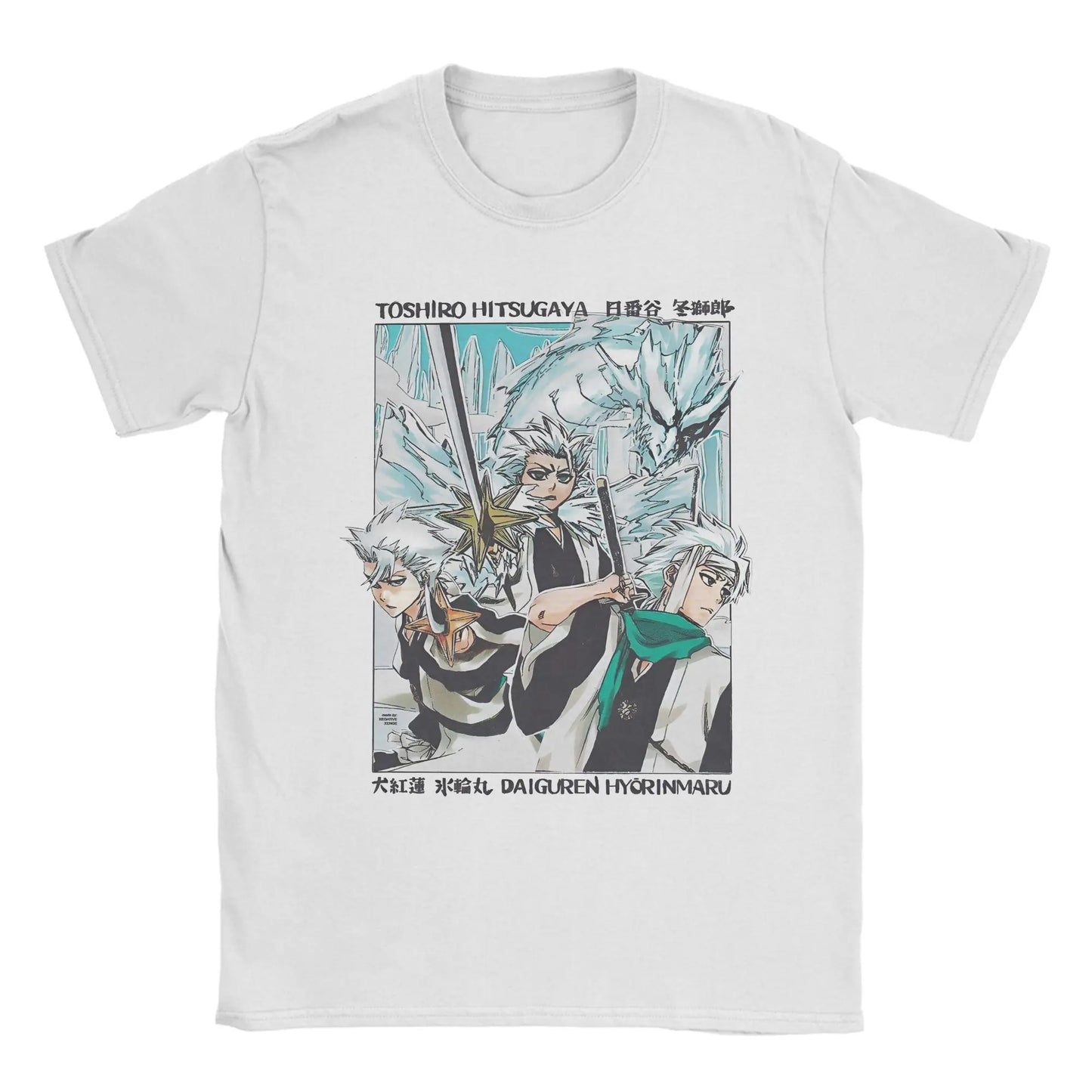 toshiro hitsugaya T-Shirt for Men  Funny Pure Cotton Tees Round Collar Short Sleeve T Shirt Summer Tops