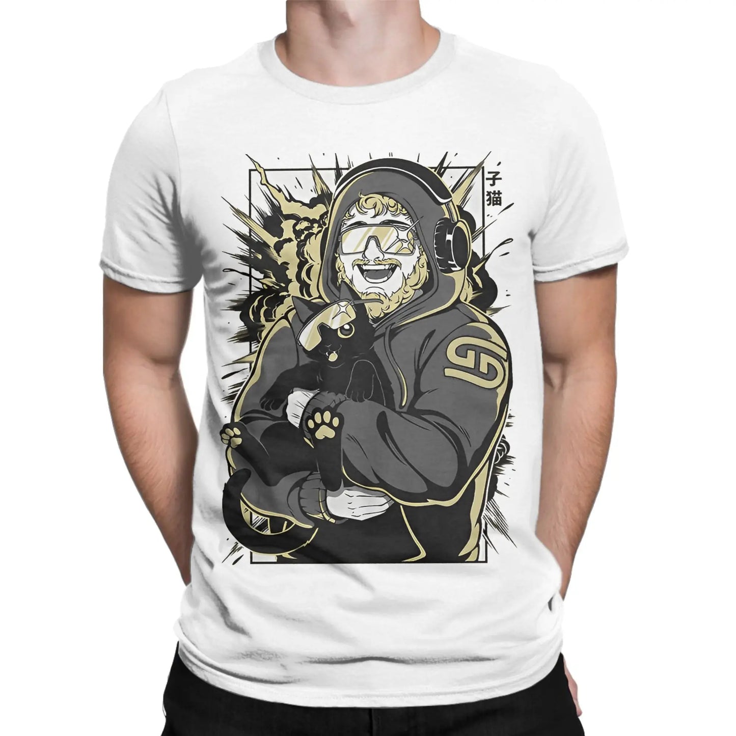 Men's T-Shirts caseoh merch Vintage Cotton Tees Short Sleeve  T Shirt O Neck Clothing New Arrival