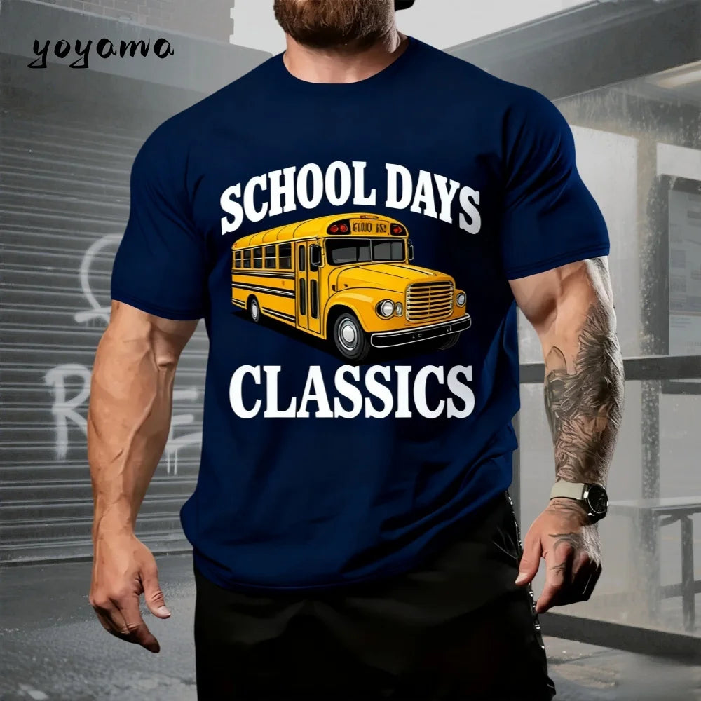 T-Shirts Classic Car Graphic 3D Print T-Shirt Summer Men O-Neck Men Short Sleeve Tee Outdoor Casual T-Shirt Fashion Men Clothing