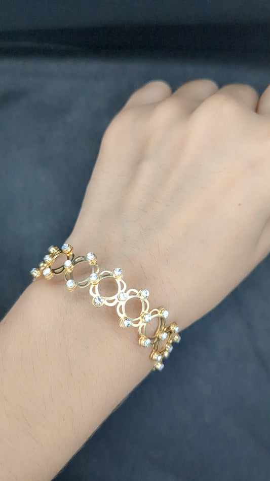 2 In 1 Magic Retractable Ring Bracelet Creative Stretchable Twist Folding Ring Crystal Telescopic Rings Bracelet Jewelry
